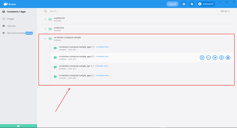 docker dashboard final view